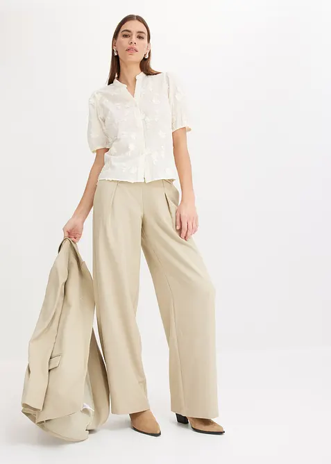 Blusa a maniche corte in puro cotone, bonprix