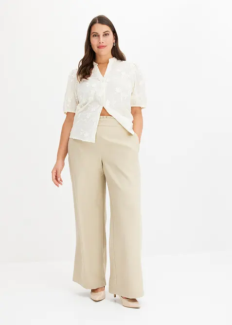 Blusa a maniche corte in puro cotone, bonprix