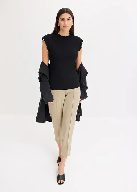 Maglia a costine in misto viscosa, bonprix