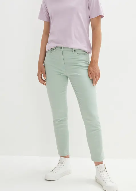 Pantaloni cropped in misto cotone elasticizzato, bonprix