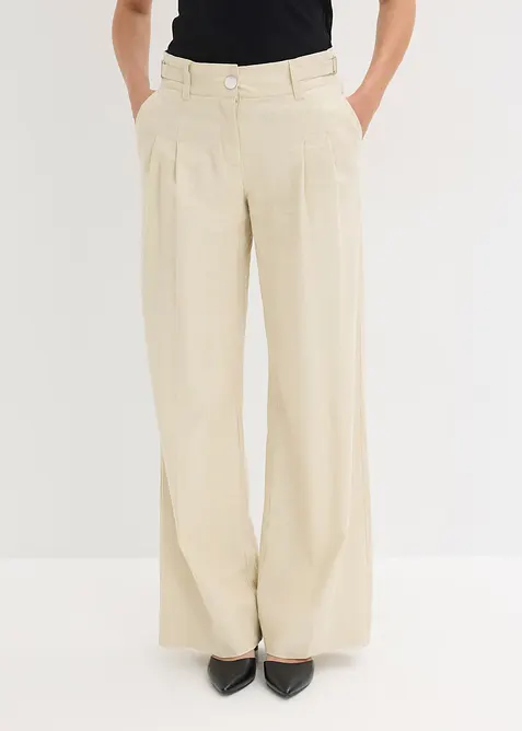 Pantaloni a palazzo in misto lino leggero, bonprix