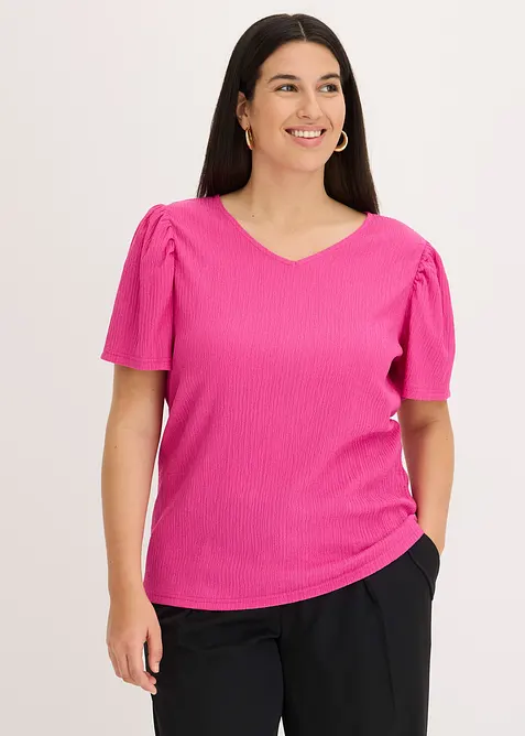 Maglia in cr&ecirc;pe operato, bonprix