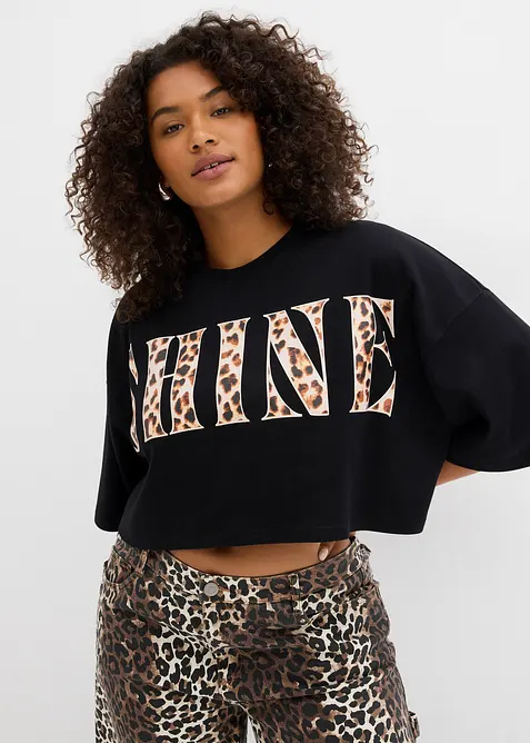 T-shirt cropped in puro cotone biologico, bonprix