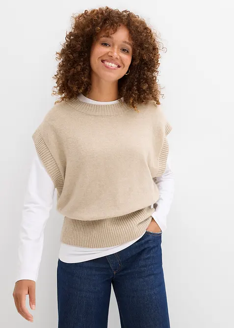 Gilet in maglia oversize, bonprix