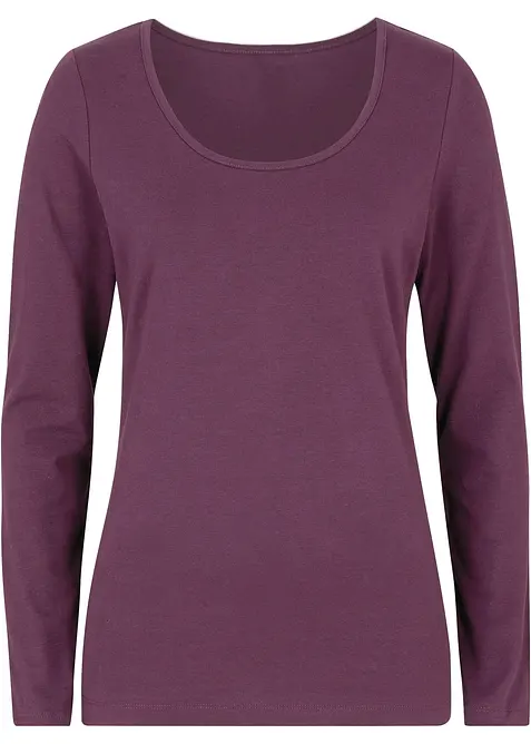 Maglia elasticizzata aderente a maniche  lunghe, bonprix