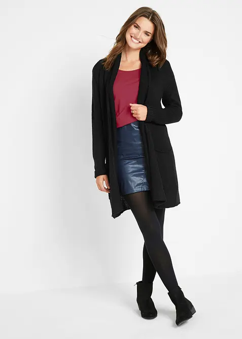 Maglia elasticizzata aderente a maniche  lunghe, bonprix