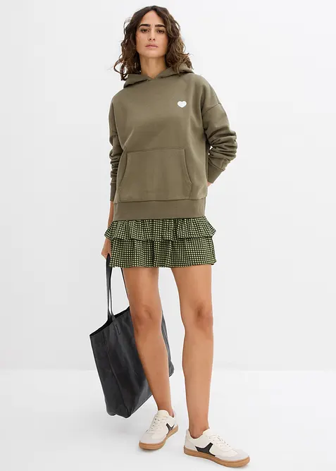 Felpa oversize con cappuccio in misto cotone morbido, bonprix