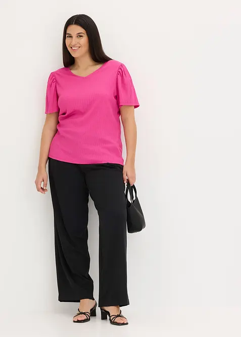 Maglia in cr&ecirc;pe operato, bonprix