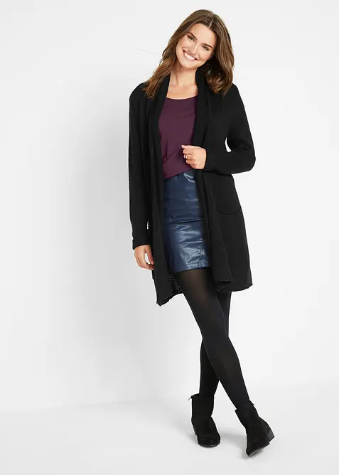 Maglia elasticizzata aderente a maniche  lunghe, bonprix