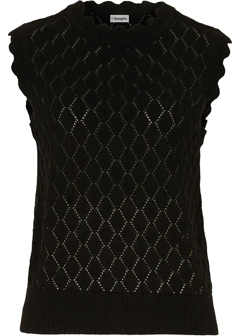 Gilet traforato in misto cotone, bonprix