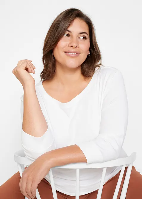 Maglia a maniche lunghe in puro cotone biologico, bonprix