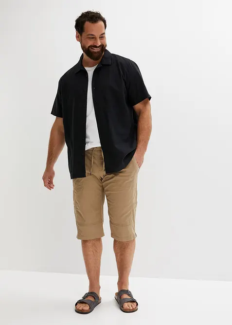 Camicia a maniche corte in misto lino leggero, loose fit, bonprix