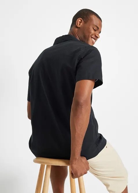 Camicia a maniche corte in misto lino leggero, loose fit, bonprix