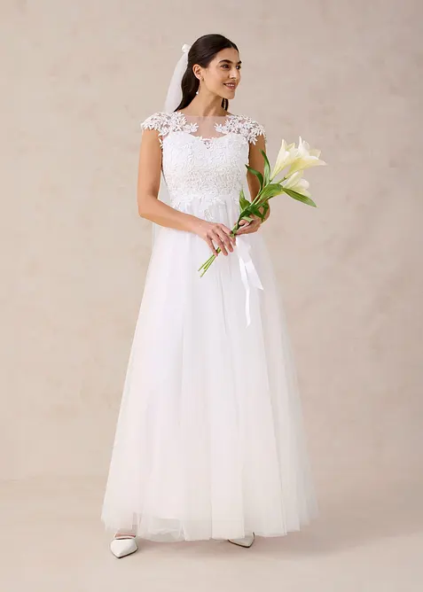 Abito da sposa in delicato tulle con pizzo, bonprix