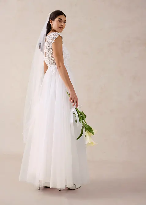 Abito da sposa in delicato tulle con pizzo, bonprix