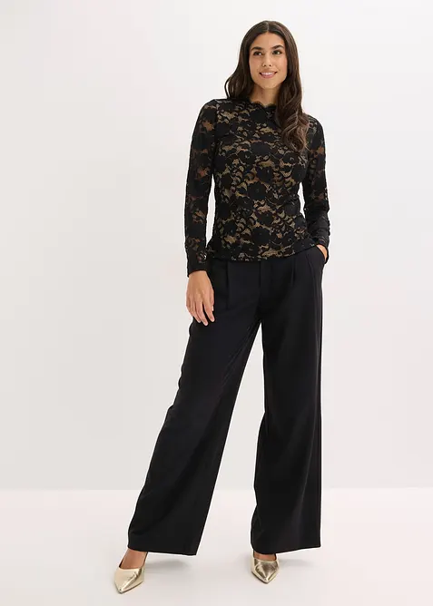 Maglia in pizzo a maniche lunghe, bonprix