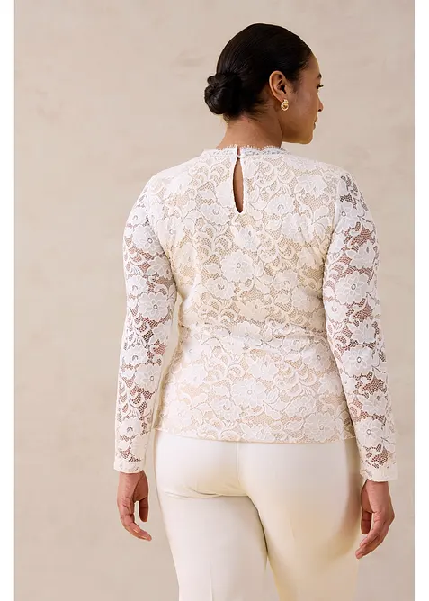 Maglia in pizzo a maniche lunghe, bonprix