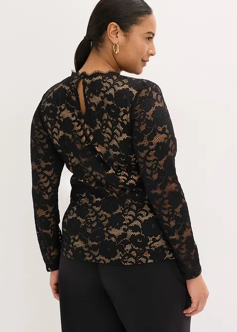 Maglia in pizzo a maniche lunghe, bonprix