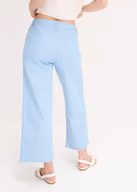 Pantaloni culotte in misto cotone elasticizzato, bonprix