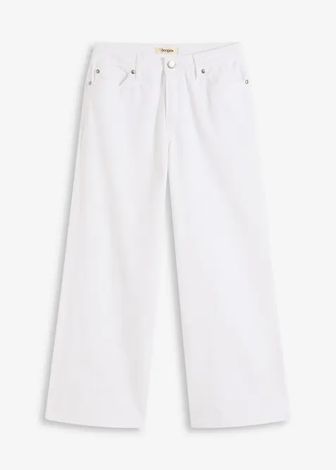 Pantaloni culotte in misto cotone elasticizzato, bonprix