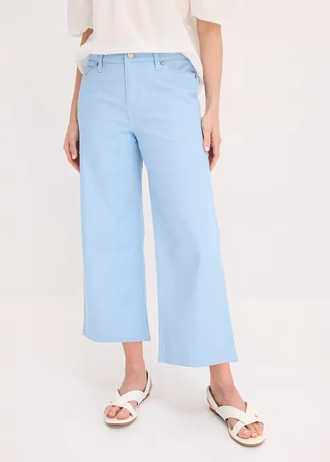 Pantaloni culotte in misto cotone elasticizzato, bonprix