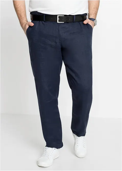 Pantaloni chino in misto lino regular fit, straight, bonprix