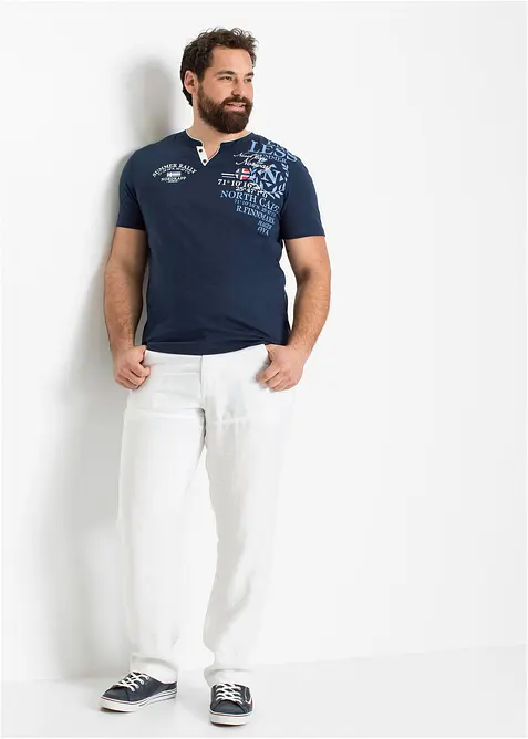 T-shirt serafino a maniche corte in puro cotone biologico, bonprix