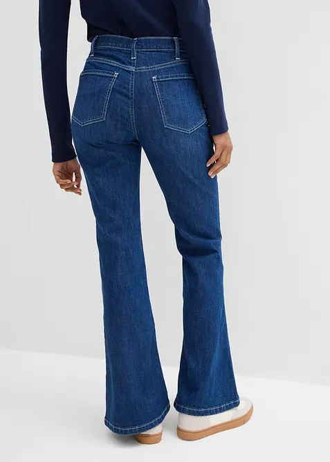 Jeans elasticizzati bootcut, vita alta, bonprix