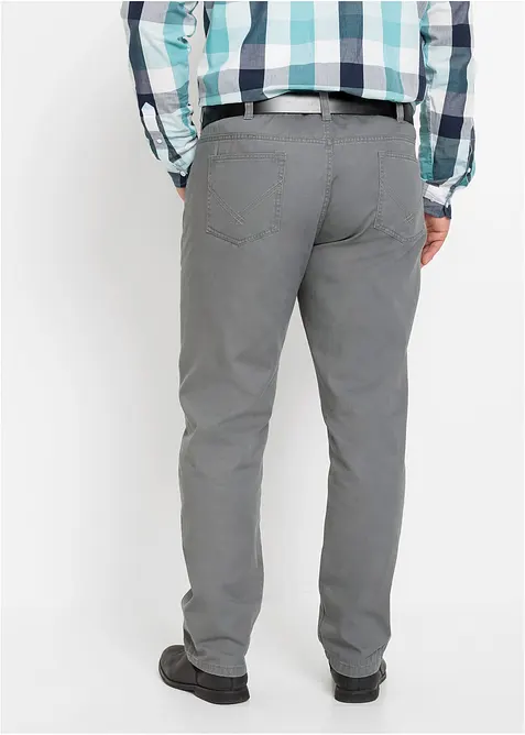 Pantaloni regular fit in twill di puro cotone, straight, bonprix