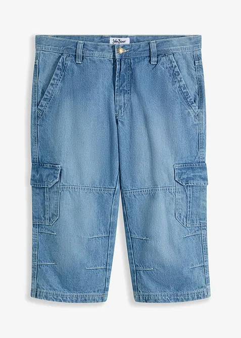 Jeans cargo elasticizzati a pinocchietto regular fit, straight, bonprix