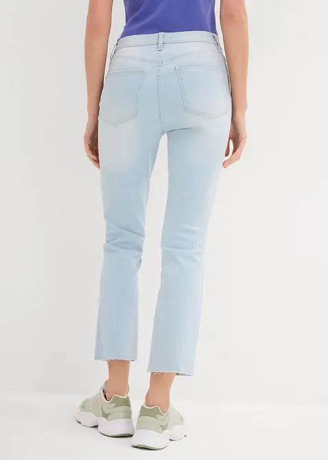 Jeans flared cropped, vita alta, bonprix