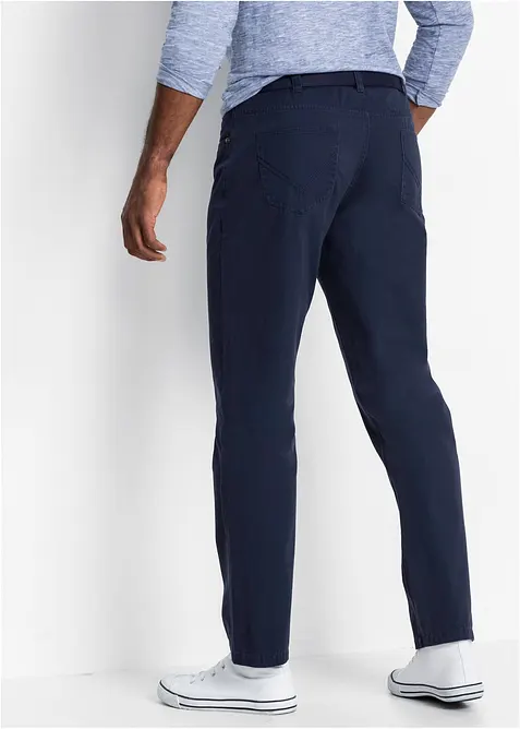 Pantaloni regular fit in twill di puro cotone, straight, bonprix