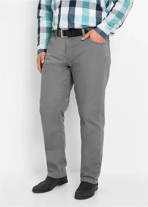 Pantaloni regular fit in twill di puro cotone, straight, bonprix