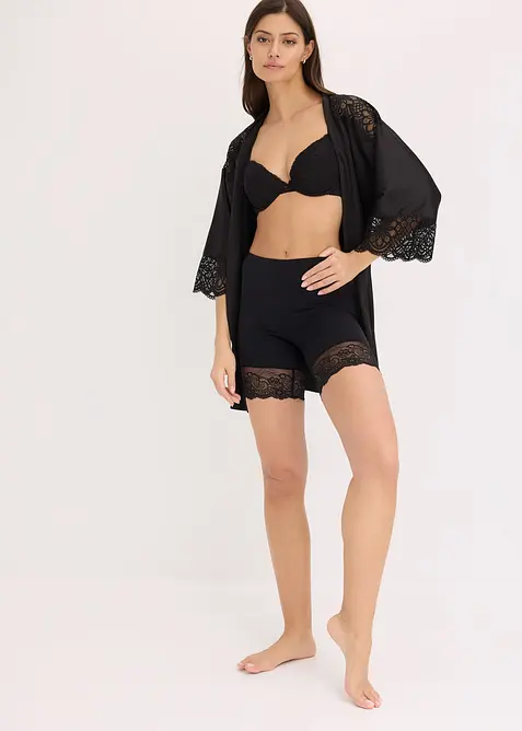 Pantaloncini anti sfregamento in poliammide rinfrescante con gambe in pizzo, bonprix