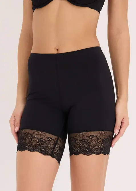 Pantaloncini anti sfregamento in poliammide rinfrescante con gambe in pizzo, bonprix