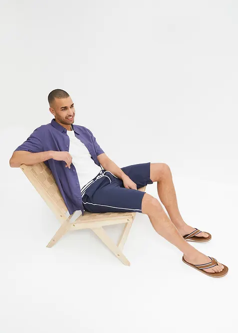 Camicia a maniche corte in fresco misto lino, bonprix