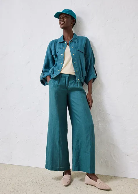 Cappello con visiera in puro lino, bonprix