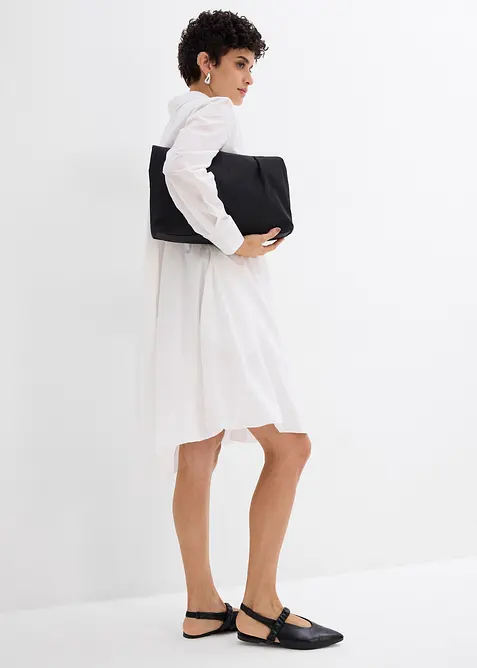 Abito chemisier in puro cotone con fondo a palloncino, bonprix