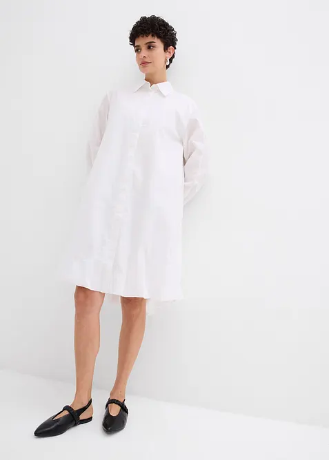 Abito chemisier in puro cotone con fondo a palloncino, bonprix