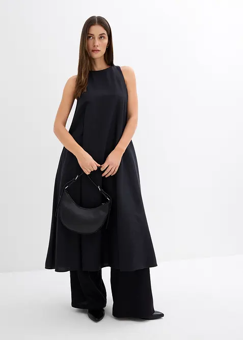 Abito midi svasato in misto viscosa, bonprix