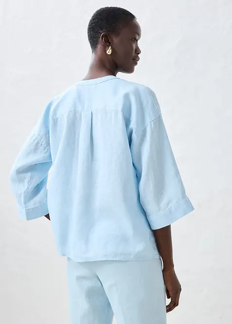 Camicetta oversize in puro lino, bonprix