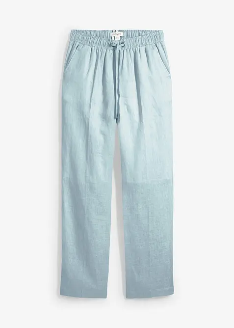 Pantaloni con elastico in vita in puro lino, bonprix