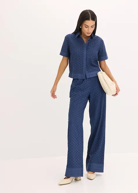 Camicetta con ricami traforati, bonprix