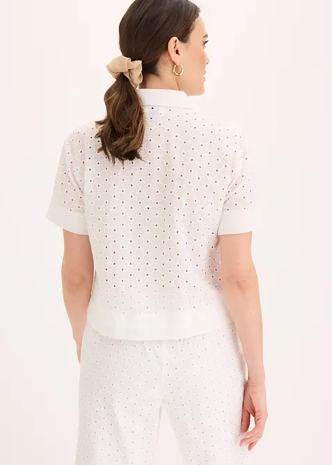 Camicetta con ricami traforati, bonprix