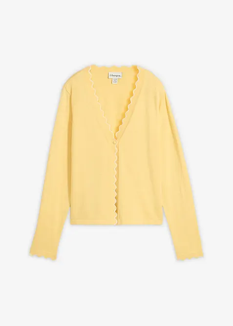 Cardigan in filato fine misto seta, bonprix