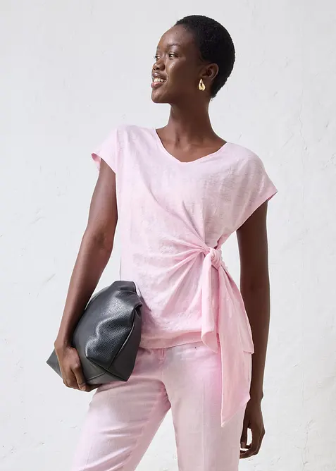 Maglia a portafoglio in puro lino, bonprix