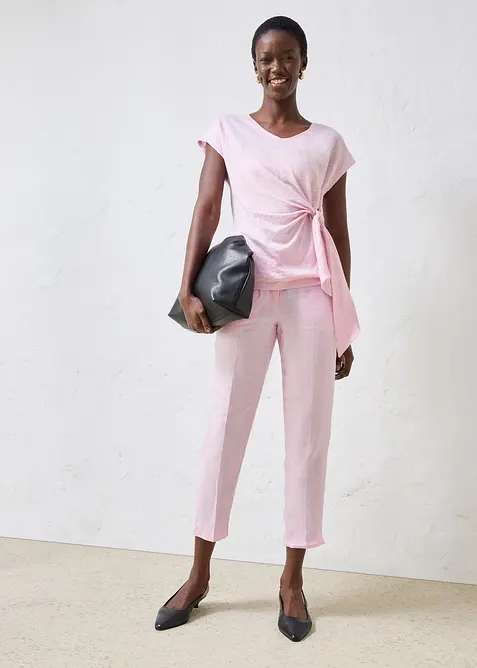 Maglia a portafoglio in puro lino, bonprix