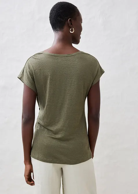 Maglia a portafoglio in puro lino, bonprix