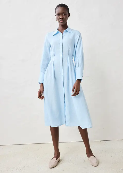 Abito chemisier in puro lino, bonprix