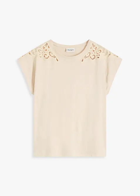 Maglia con dettagli in pizzo, bonprix